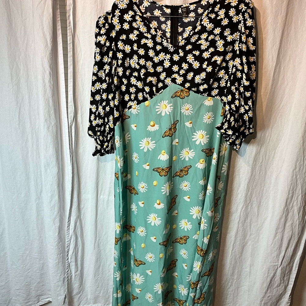 Floral and Butterfly Print Dress